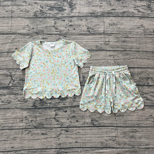 Scalloped set girls floral