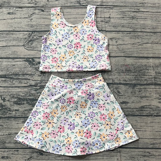 Floral athletic skirt set girls