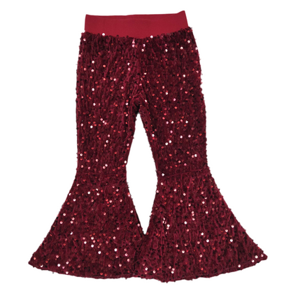 Sparkle sequin flare pants girls