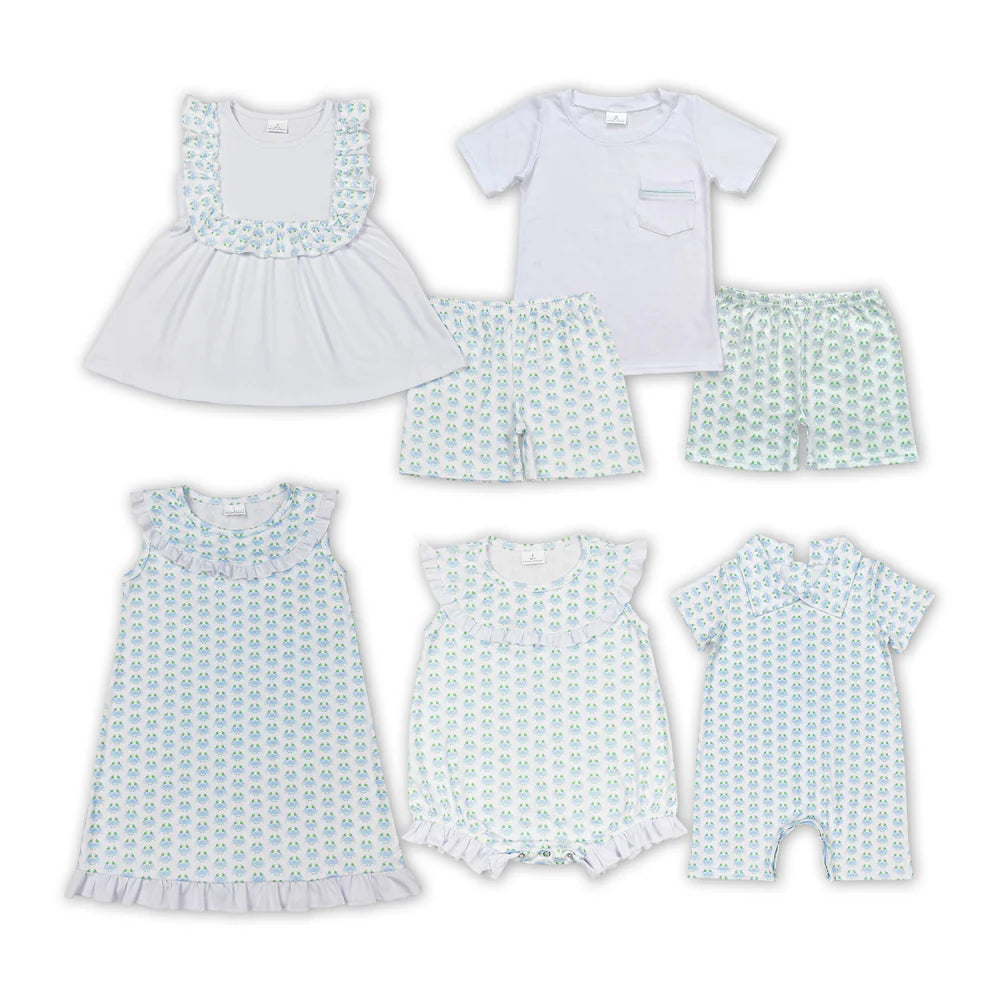 Crab girls boys bubbles rompers sets