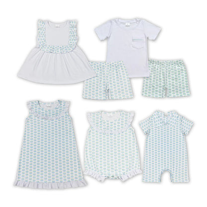 Crab girls boys bubbles rompers sets