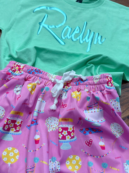 Party, birthday skorts/skirt girls athletic