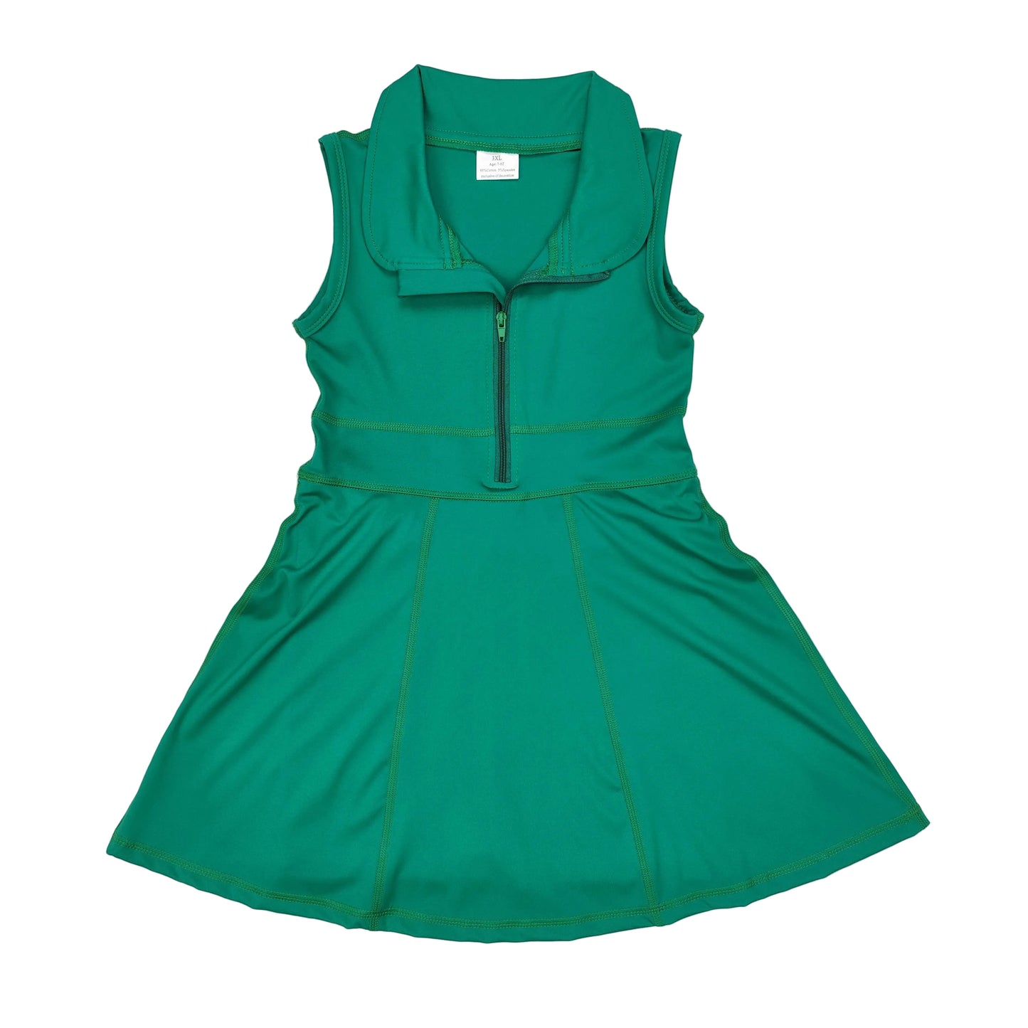 Green zip athletic dress girls