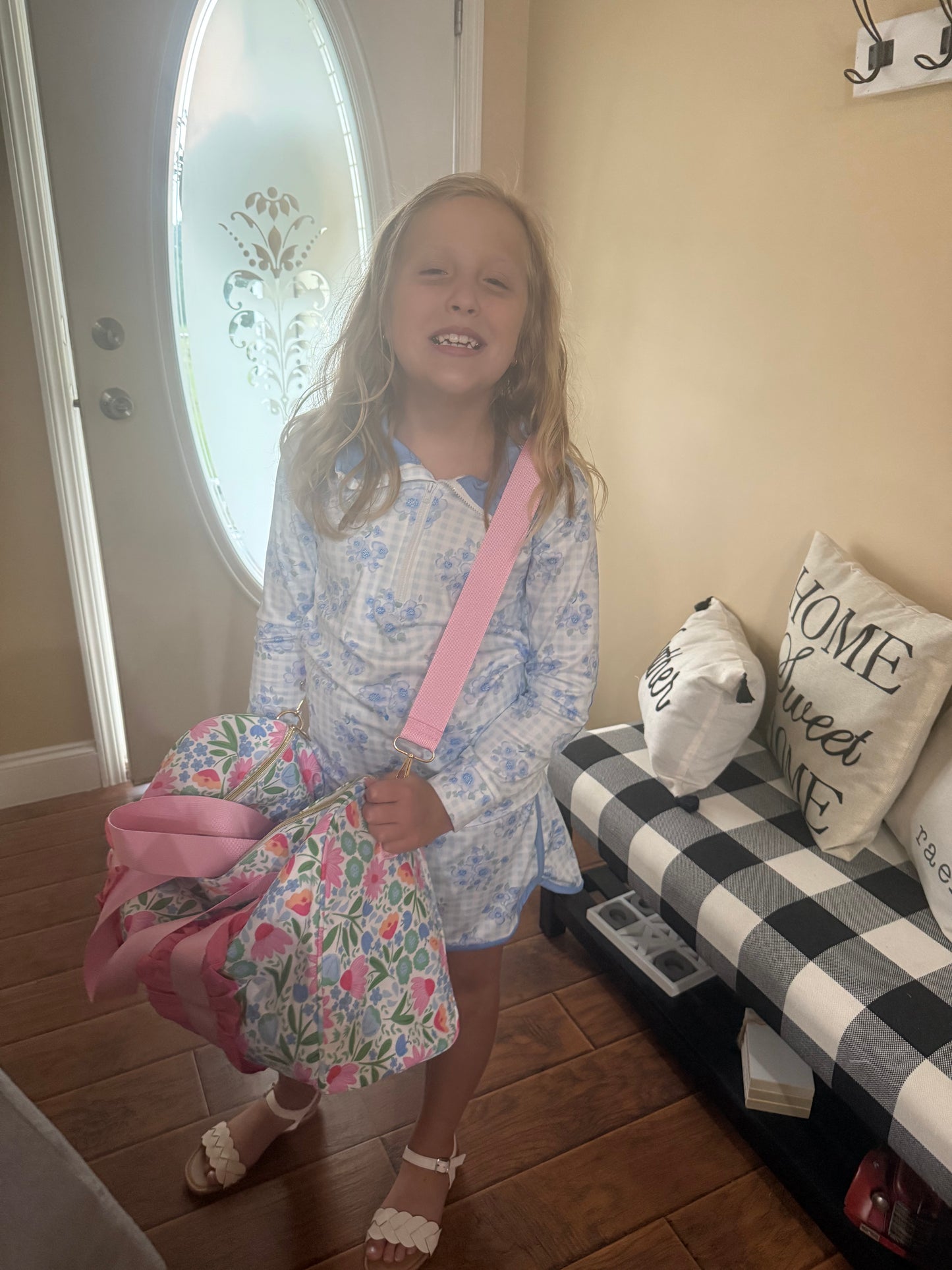Ruffle duffle bag spend the night bag sleepover gym bag weekender over night bag girls