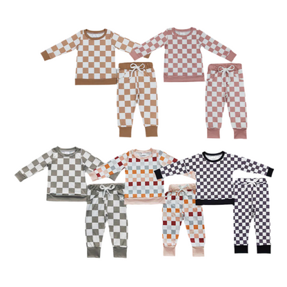 Boys girls checkered sets