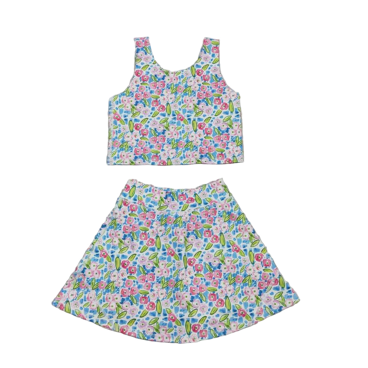 Floral skirt set girls athletic