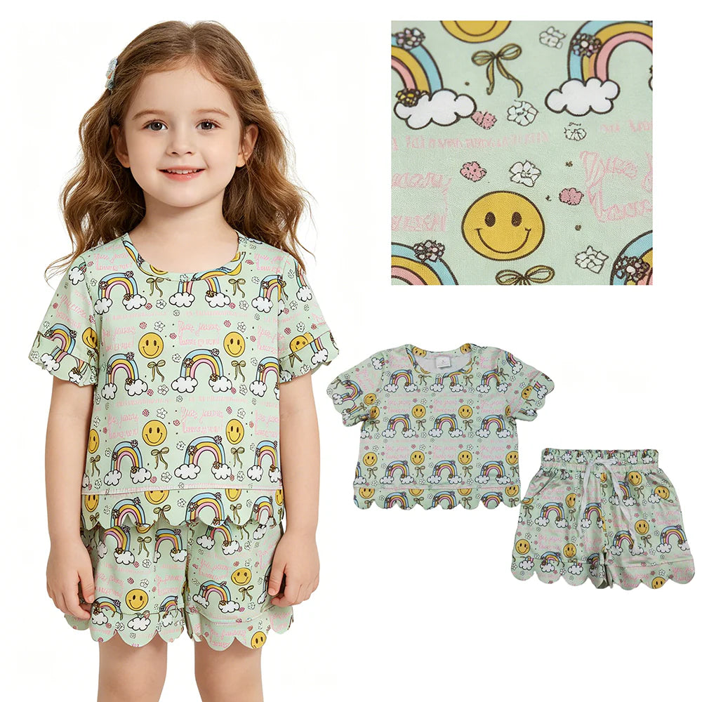 Scalloped smile set girls