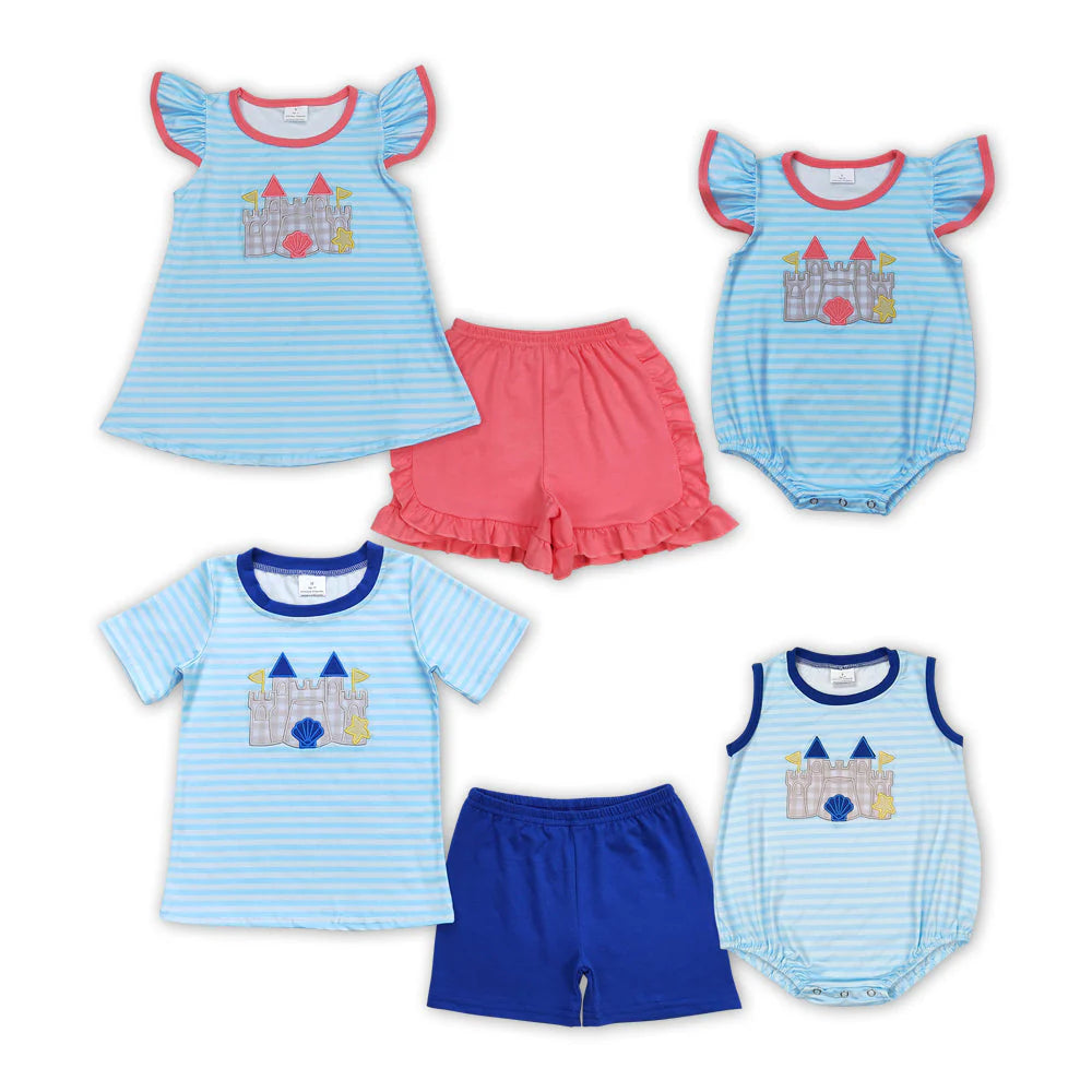 Castle girls boys bubbles rompers sets