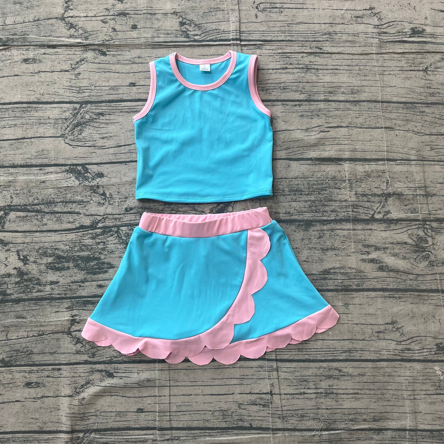 Pink and blue scalloped set girls (Copy)
