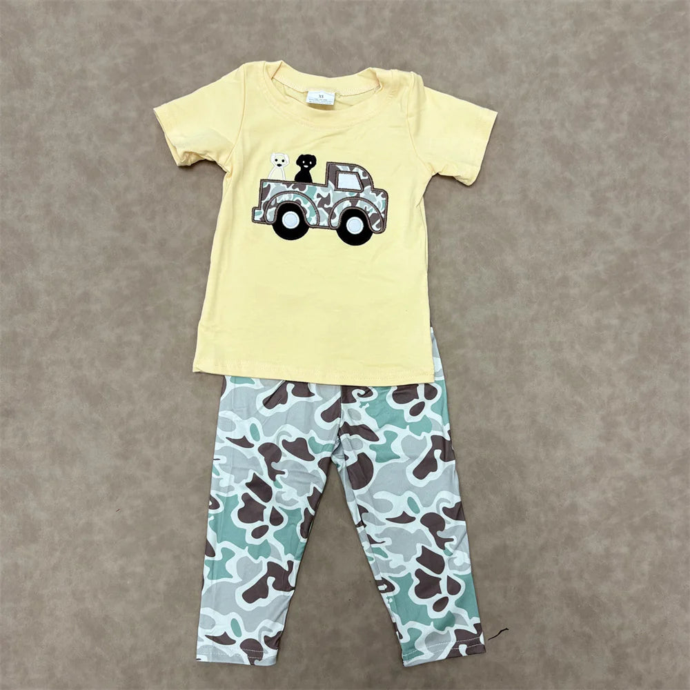 Boys dog truck camo fall set