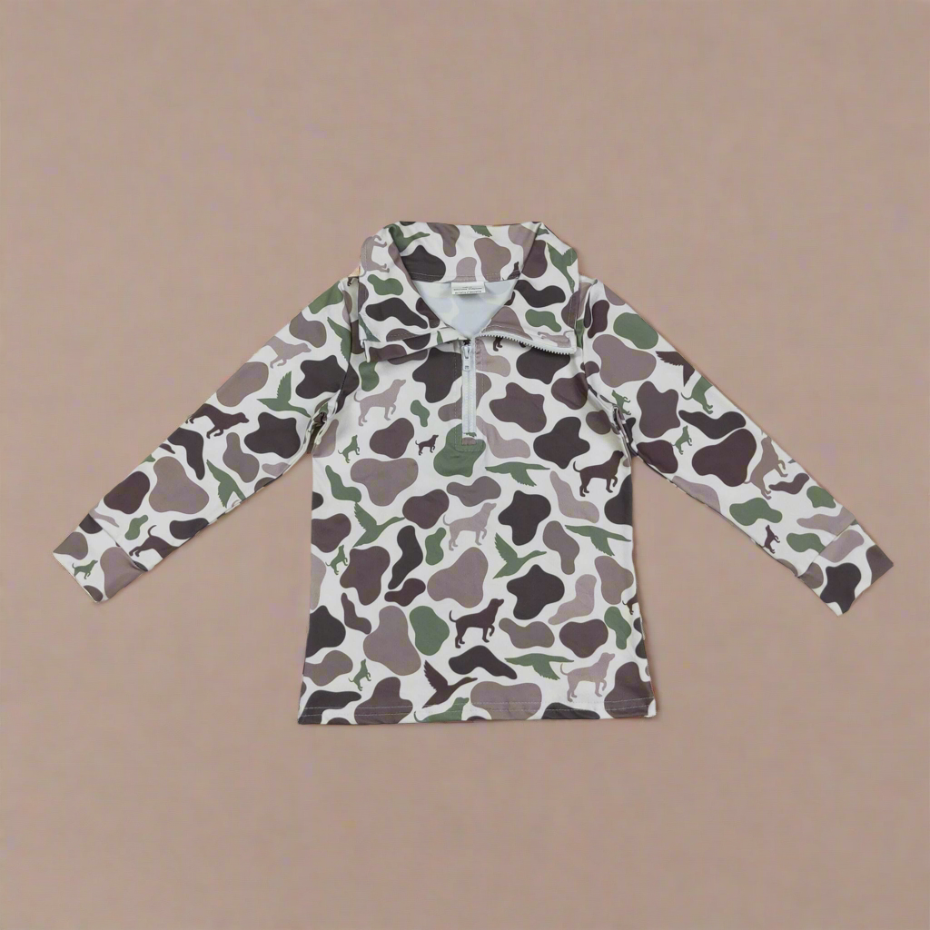 Boys camo hoodie pullover
