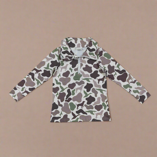 Boys camo hoodie pullover