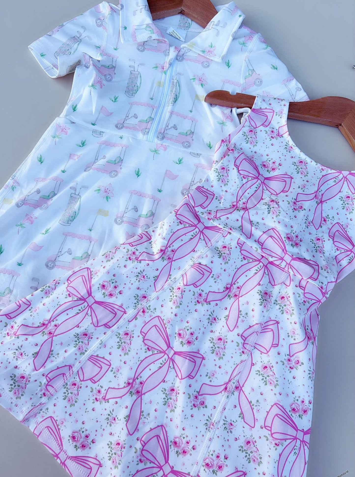 Pink bow athletic dress girls