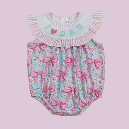 I love Dad girls bubble romper