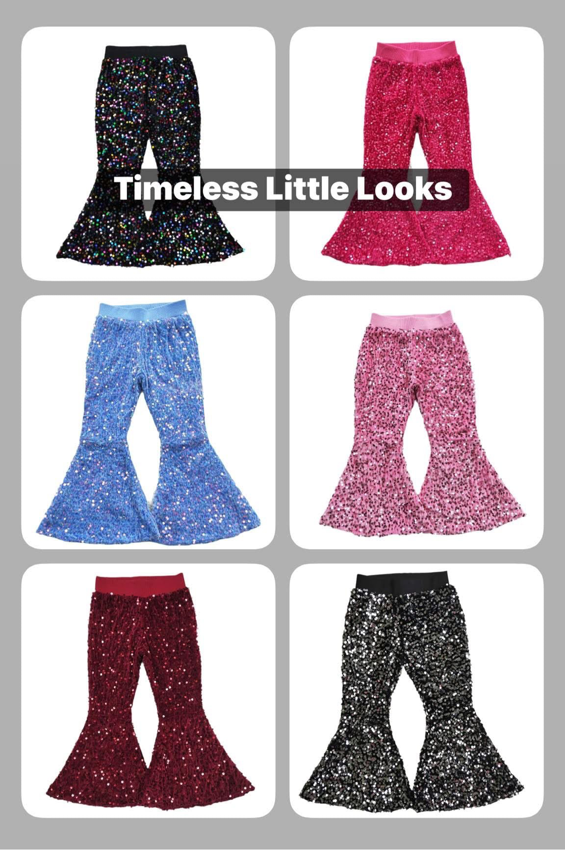 Sparkle sequin flare pants girls