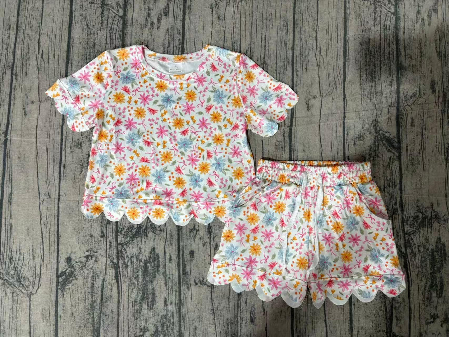 Floral Scalloped set girls