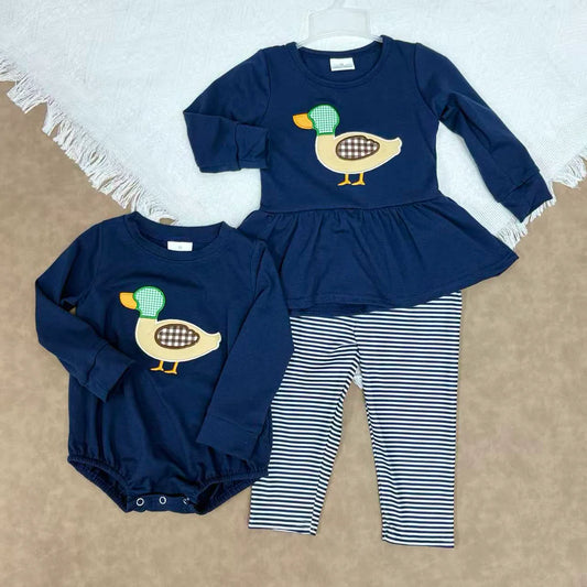 Duck girls set and boys bubble/romper
