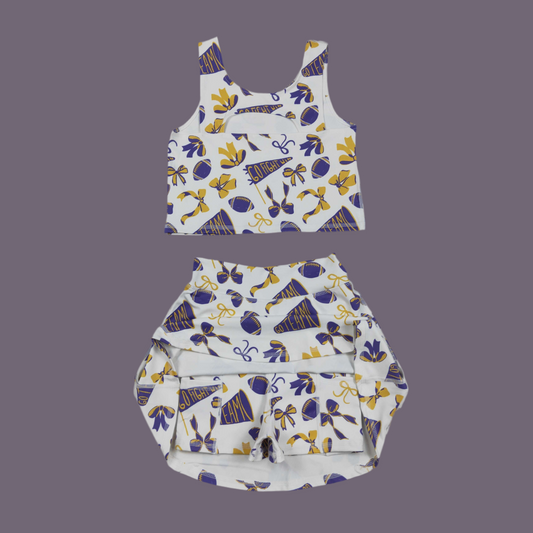 Purple skirt set girls athletic