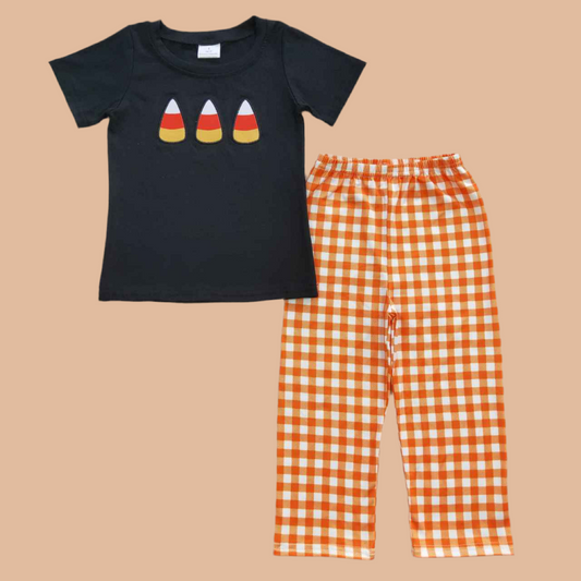 Boys candy corn fall set