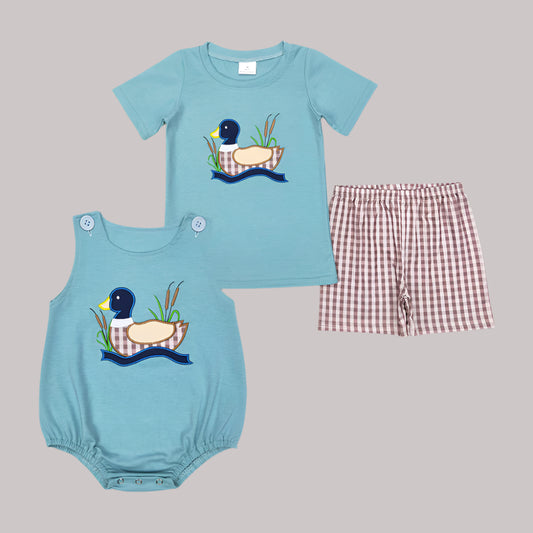 Fall embroidered duck bubble set boys SALE