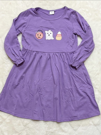 Purple Pumpkin ghost candy corn romper dress girls