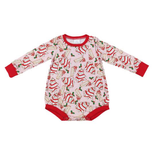 Christmas tree girls bubble romper