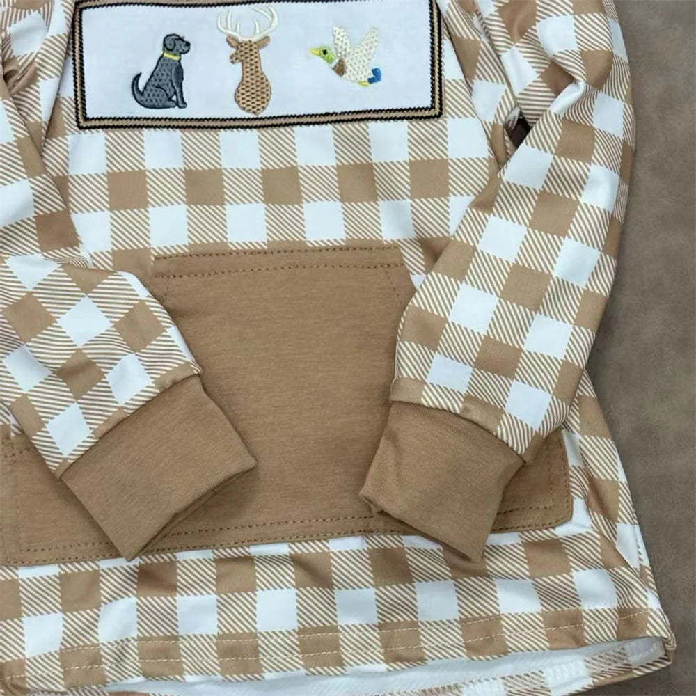 Fall dog deer duck fish pullovers girls boys