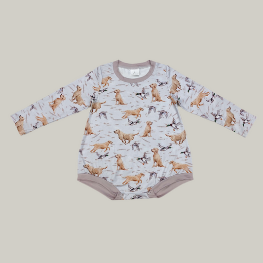 Boys dog duck bubble fall