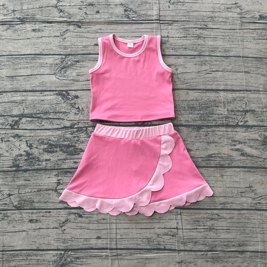 Pink scalloped set girls