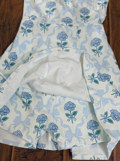 Blue floral athletic dress girls