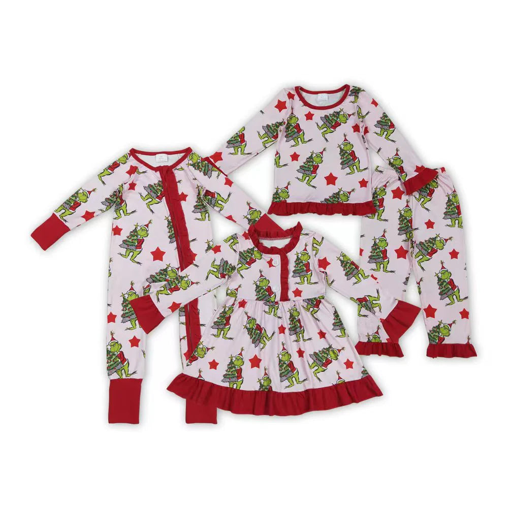 Winter Christmas pjs pajamas lounge set, dress/gown, zippy girls