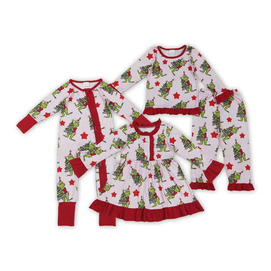 Winter Christmas pjs pajamas lounge set, dress/gown, zippy girls