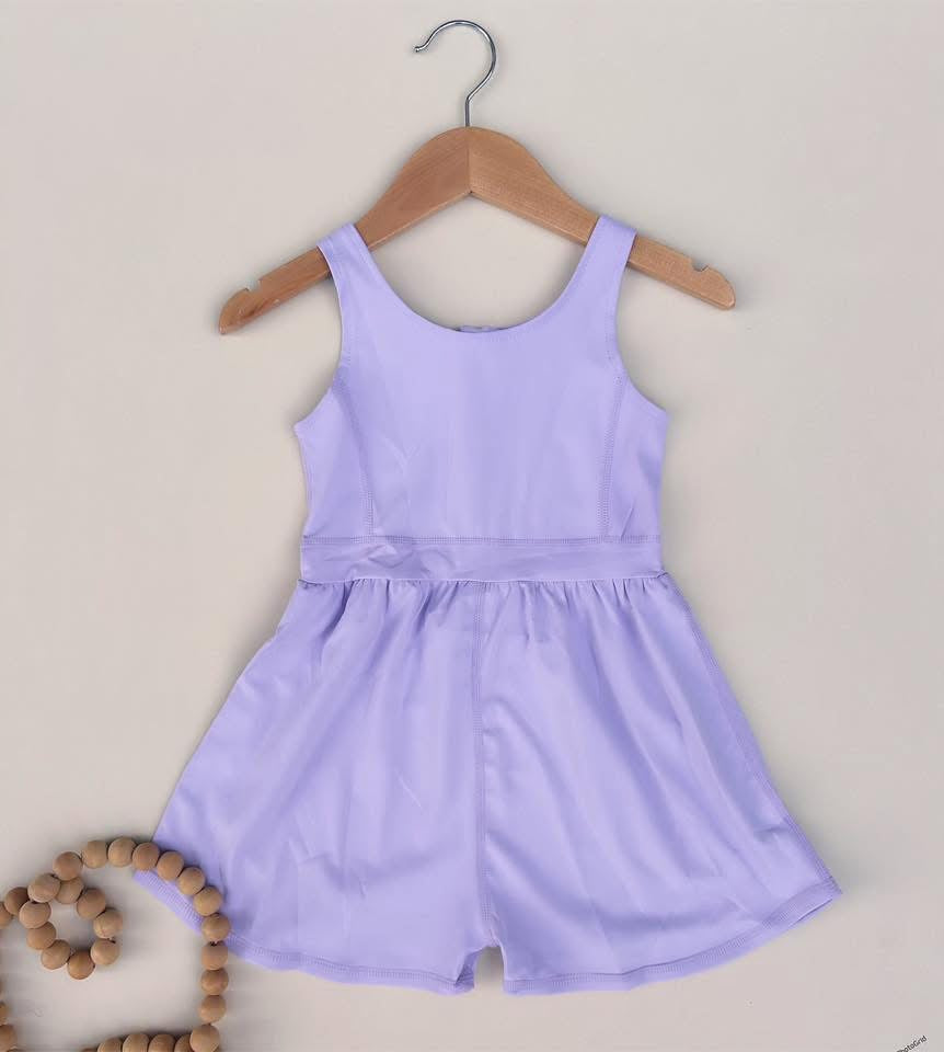 Purple romper athletic girls