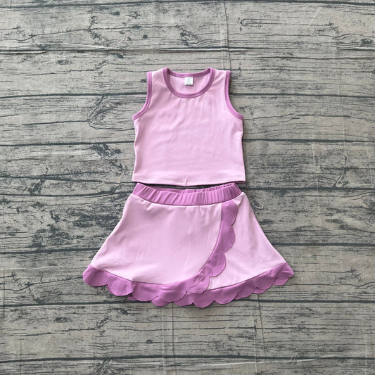 Purple scalloped set girls