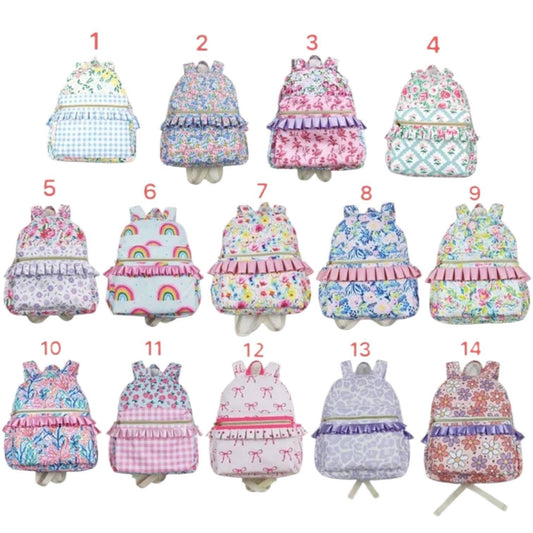 Ruffle backpacks/bookbags