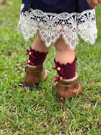 Ruffle button socks girls babies toddlers