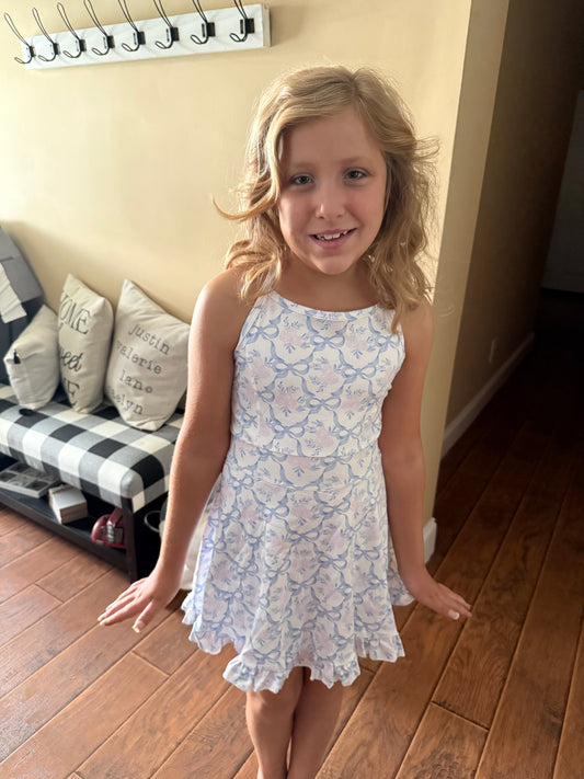 Girls bow athletic dress