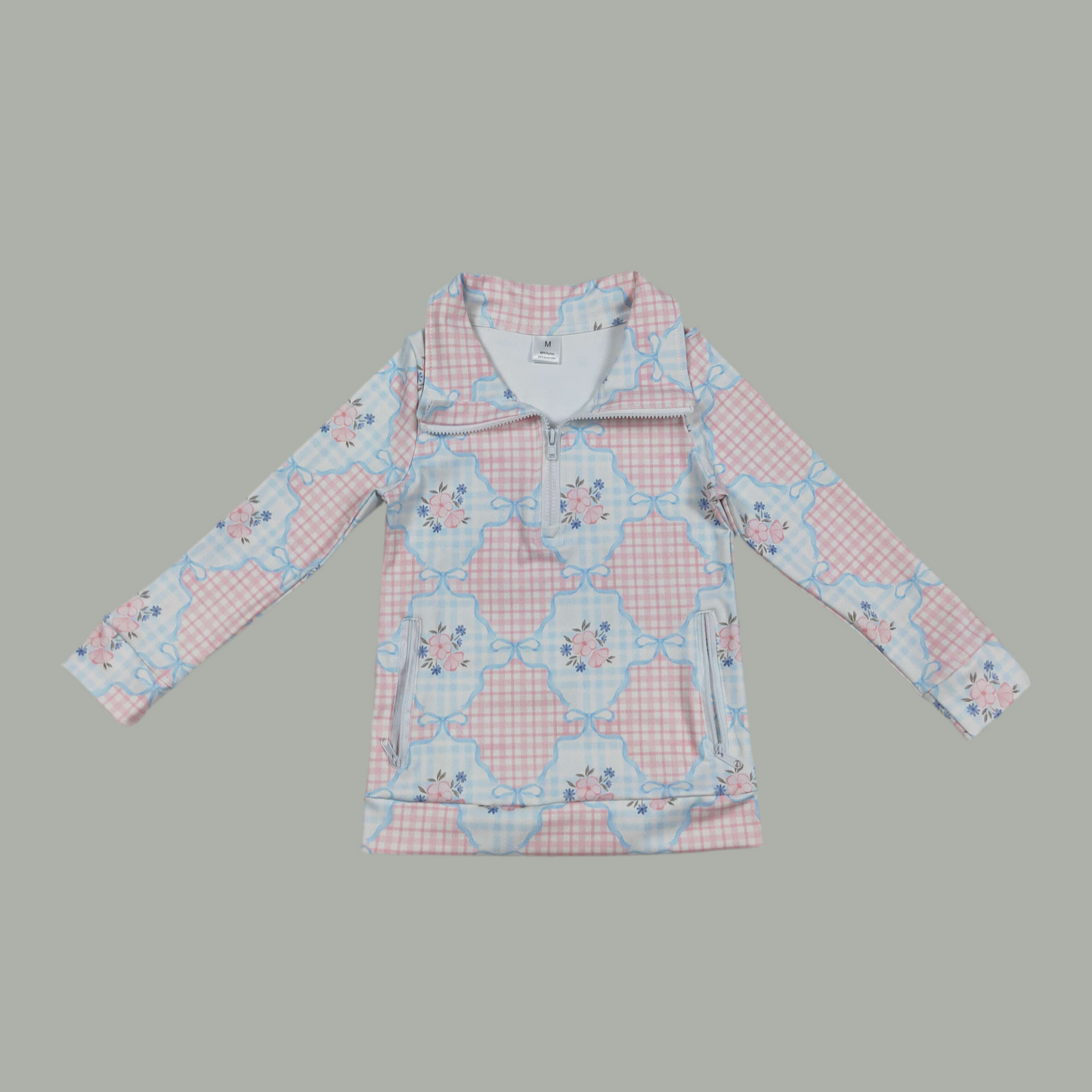 Girls blue pink pullover