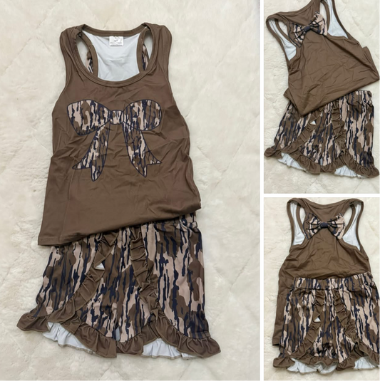 Camo bow back set girls