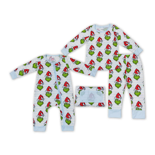 Christmas blue boys Loungewear pajamas pjs bamboo
