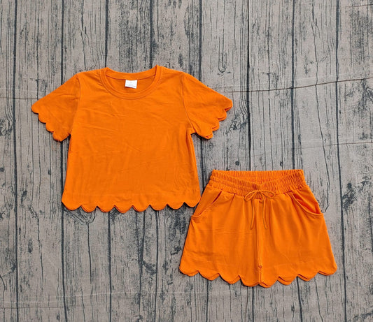 Scalloped set girls orange