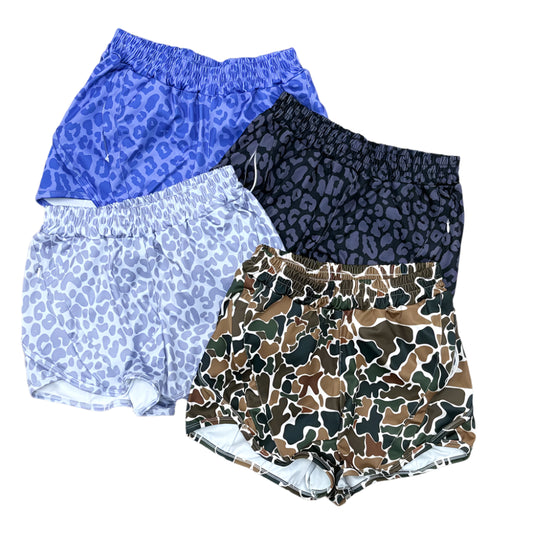 Adult women shorts blue black gray leopard camo xs-5xl
