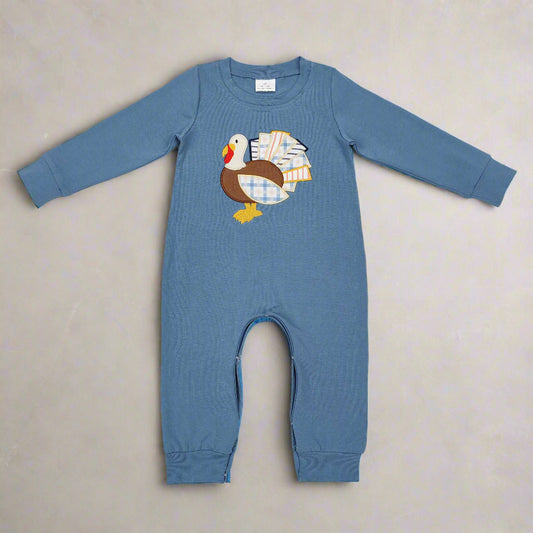 Little Turkey boys romper fall