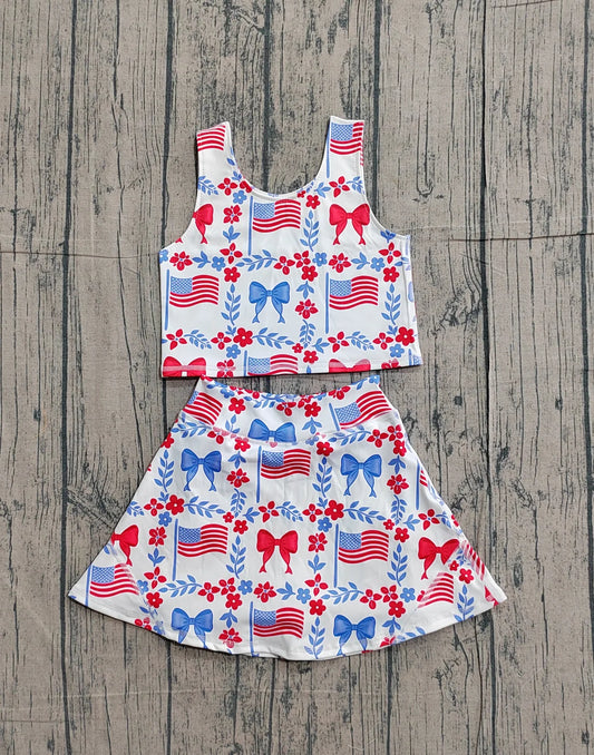 Red white and blue set girls athletic