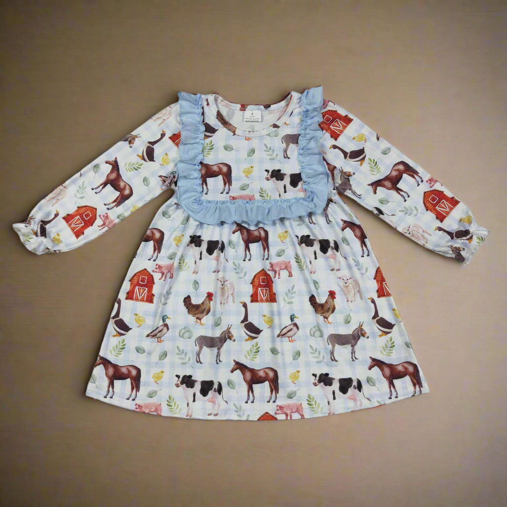 Fall farm set, dress, romper girls