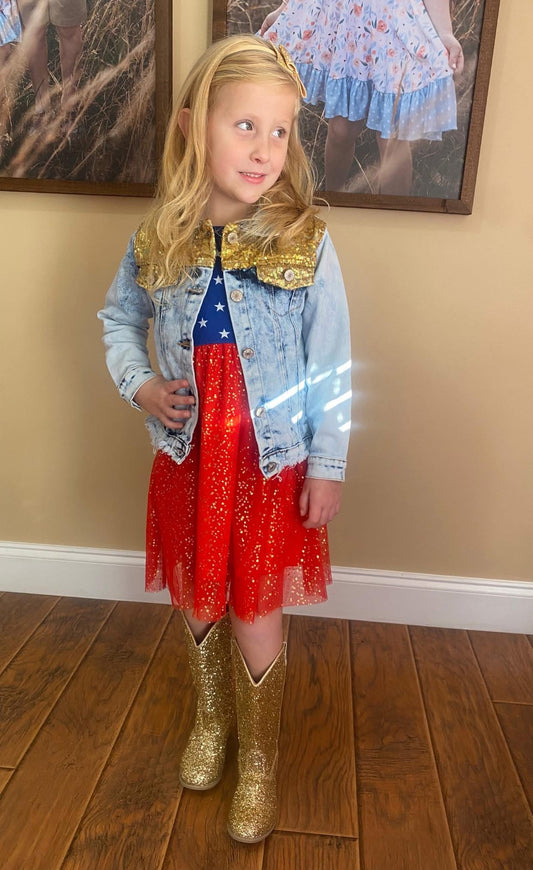 Gold Denim jacket girls