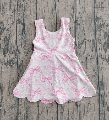 Pink bow back athletic dress girls