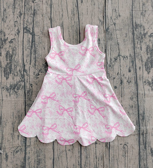 Pink bow back athletic dress girls
