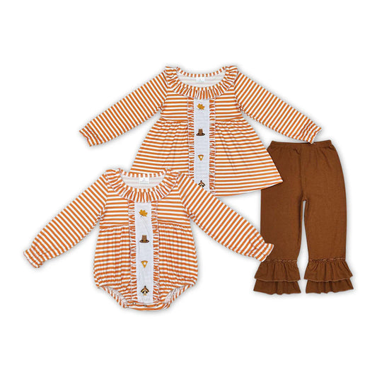 Fall Thanksgiving Turkey girls set, romper
