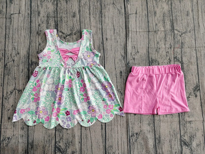 Pink bow back summer, spring  set girls